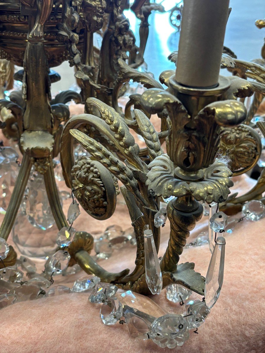 Bronze Chandelier With 4 Putti With 3 Lights 12 Lights  -photo-8