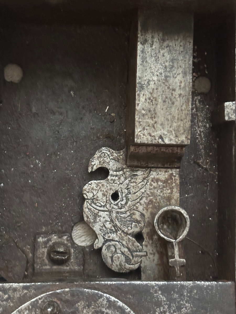 BELLE SERRURE EN FER FORGÉ Avec ses DEUX CLEFS 