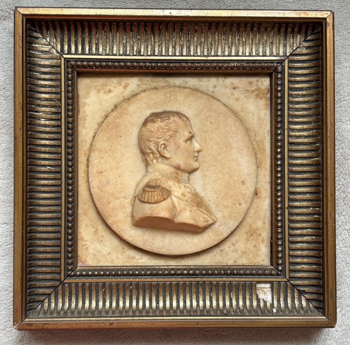 Tableau Portrait Napoleon Bonaparte Pierre Sculptee XIX ème