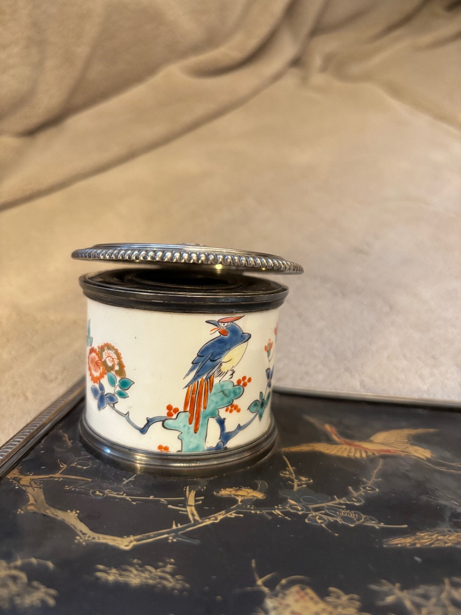 Encrier  laqué et porcelaine -photo-4