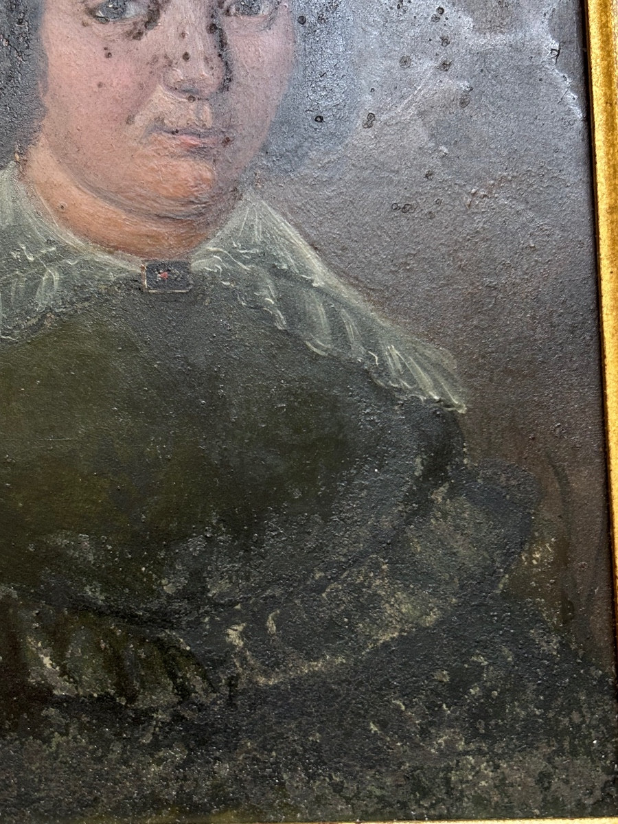 Pair Of Portraits On Metal. 19th Century-photo-2
