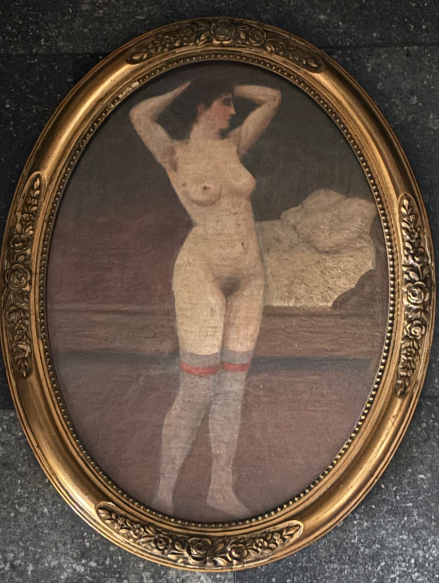 Huile sur papier.    Prostituee 