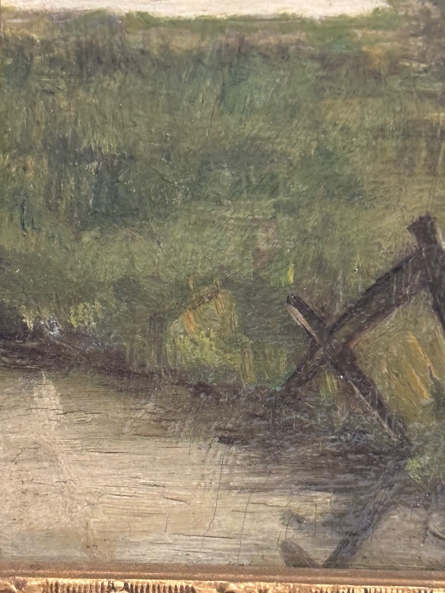 Huile sur toile « vache dans un pré » C J VOS-photo-5