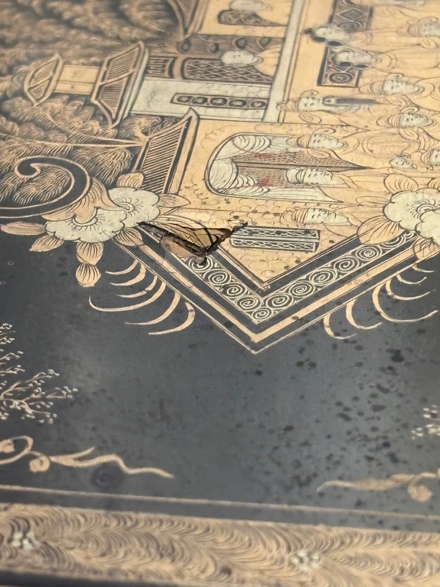 Necessary Box For Lacquered Decoration China Scene Napoleon III Period-photo-1