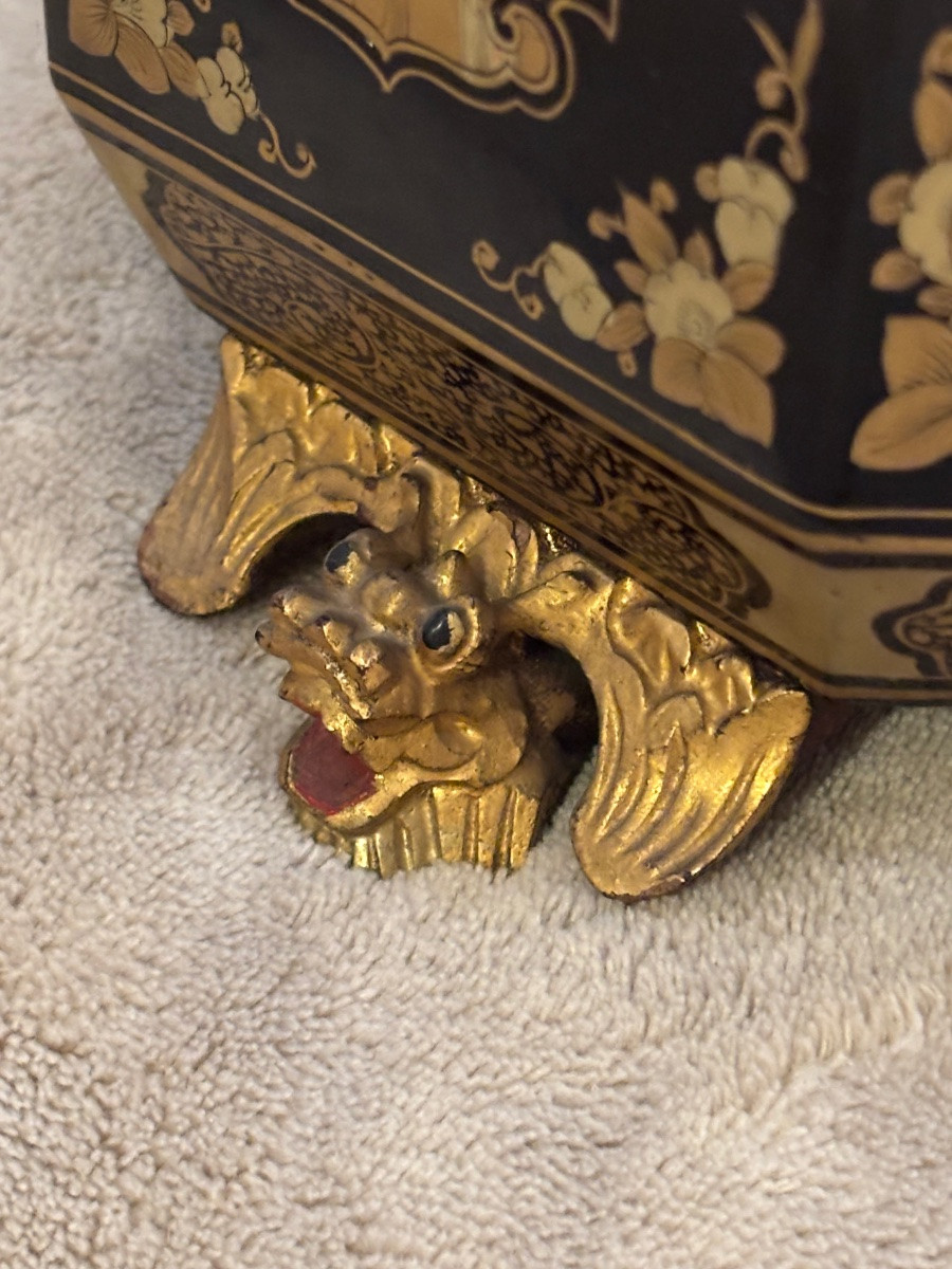 Necessary Box For Lacquered Decoration China Scene Napoleon III Period-photo-2