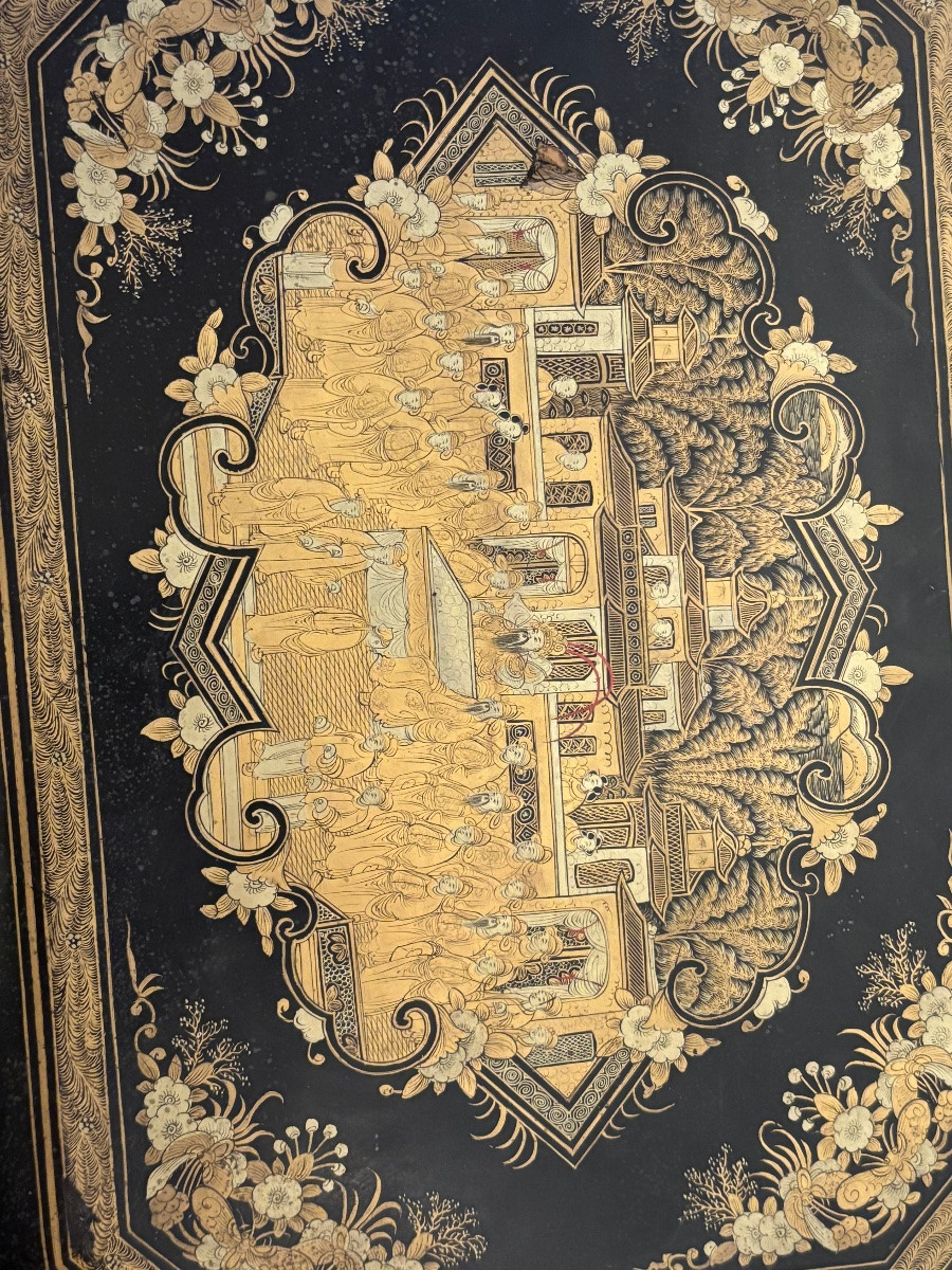 Necessary Box For Lacquered Decoration China Scene Napoleon III Period-photo-5