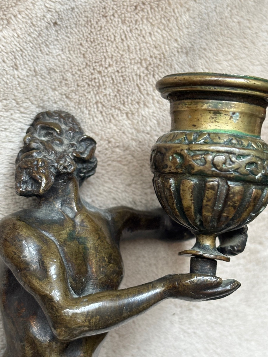 Couple de faunes en bronze Bougeoire-photo-2