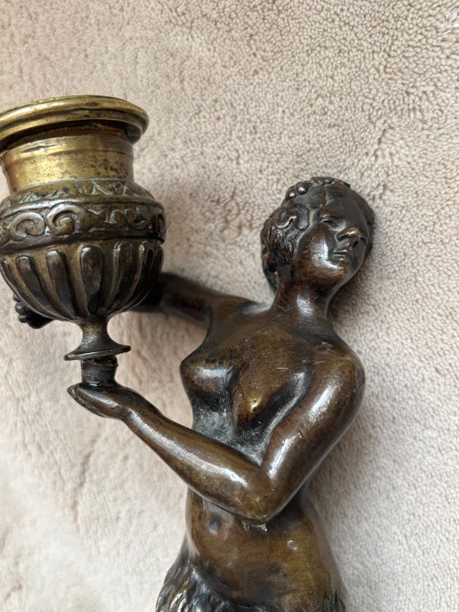Couple de faunes en bronze Bougeoire-photo-3