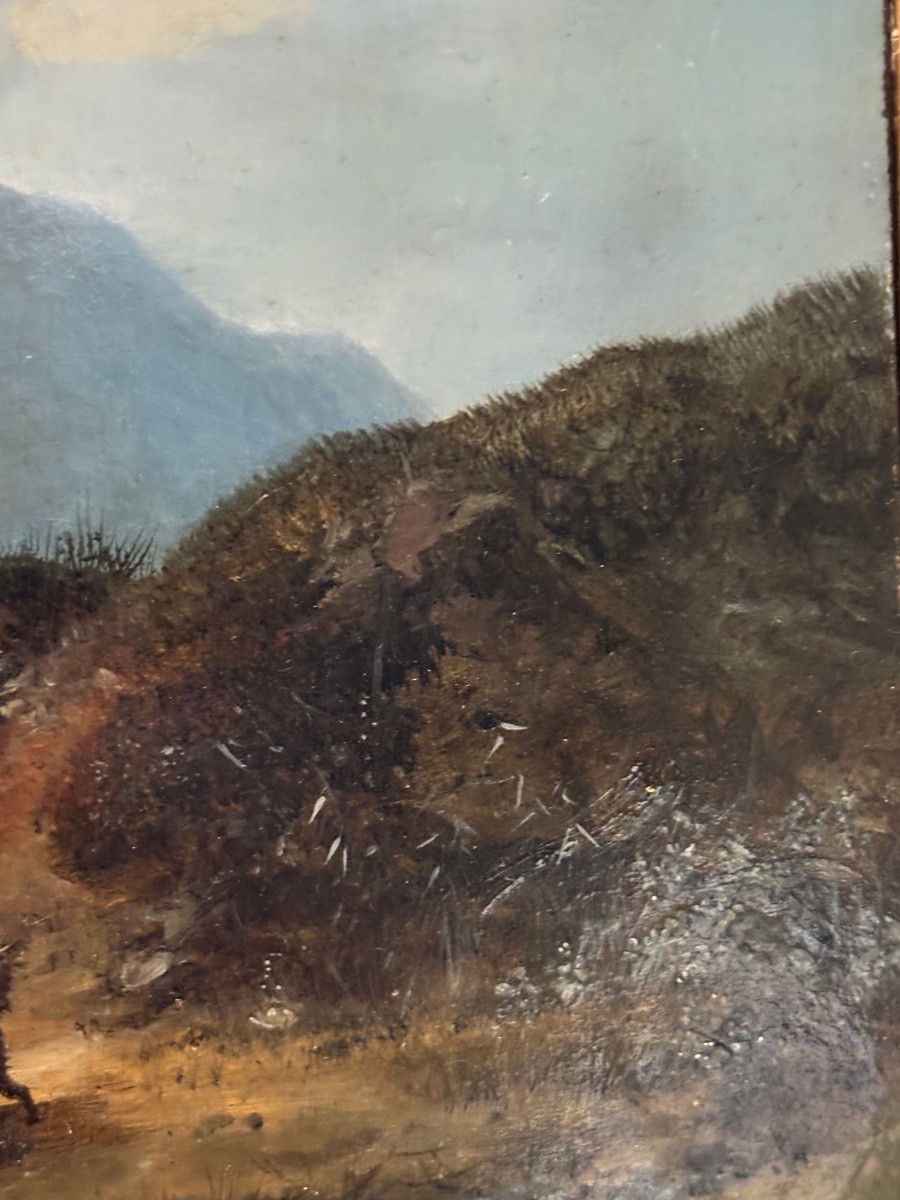 Scène pastorale peint sur cuivre-photo-4