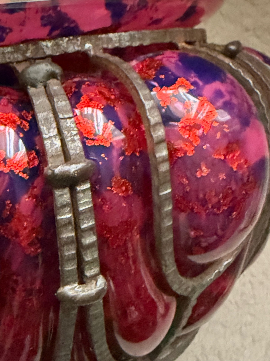 Coupe Art déco français de Daum Nancy et L. Majorelle-photo-6