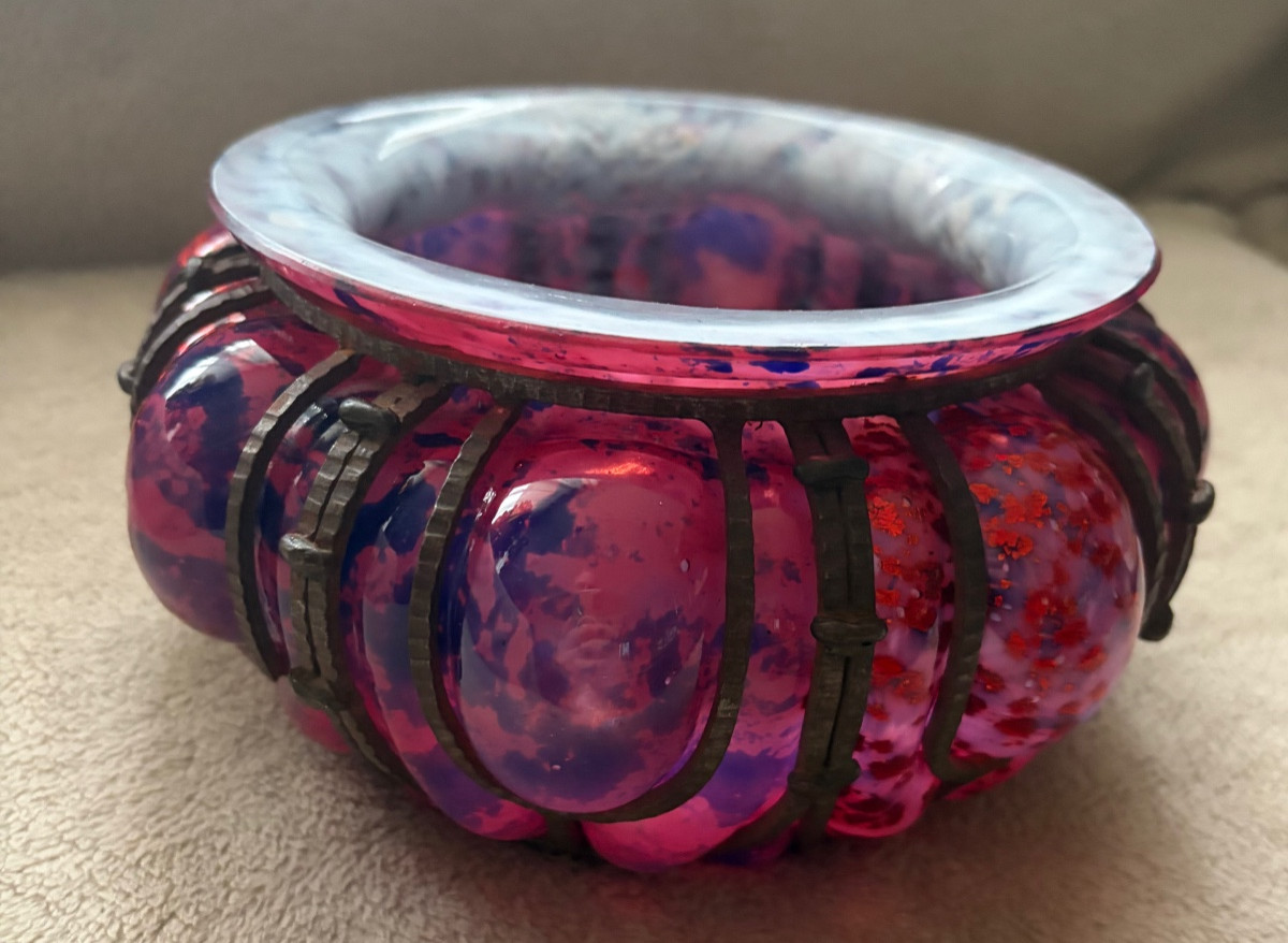 Coupe Art déco français de Daum Nancy et L. Majorelle