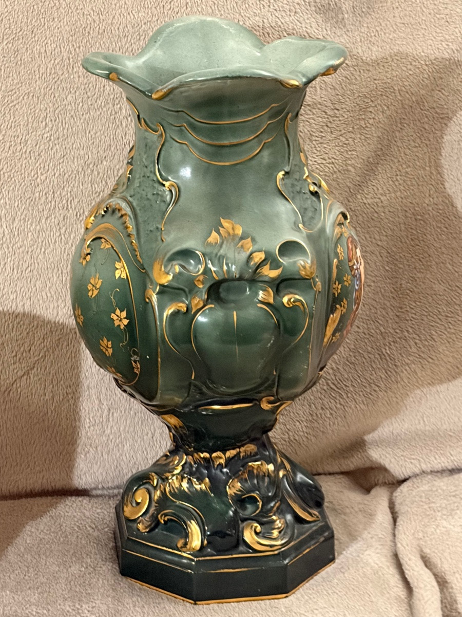 vase en faïence de Sainte Radegonde ART NOUVEAU-photo-1