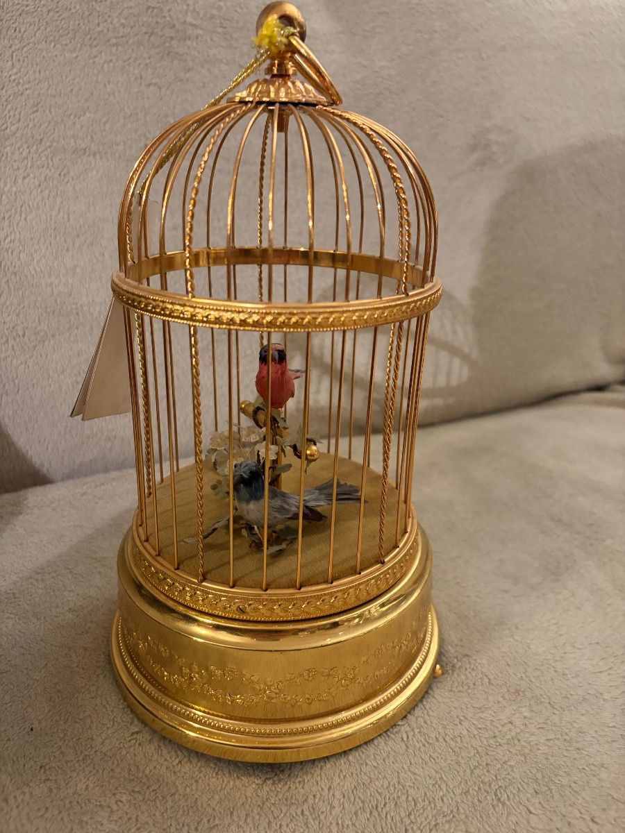 Reuge Two Singing Birds In A Golden Birdcage-photo-3
