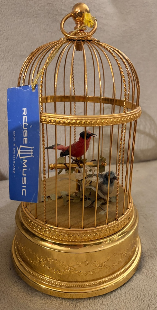 Reuge Two Singing Birds In A Golden Birdcage