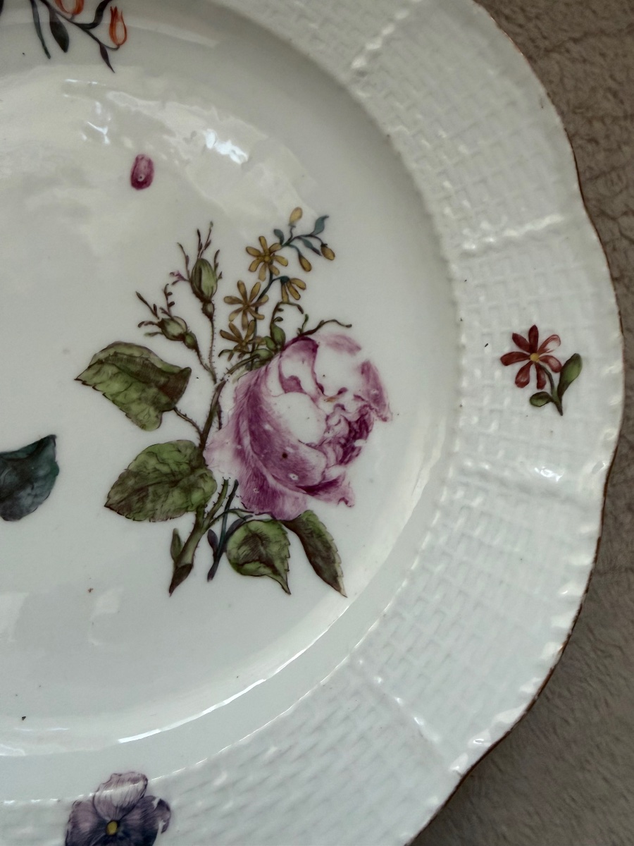 Assiette meissen décor fleurs-photo-2