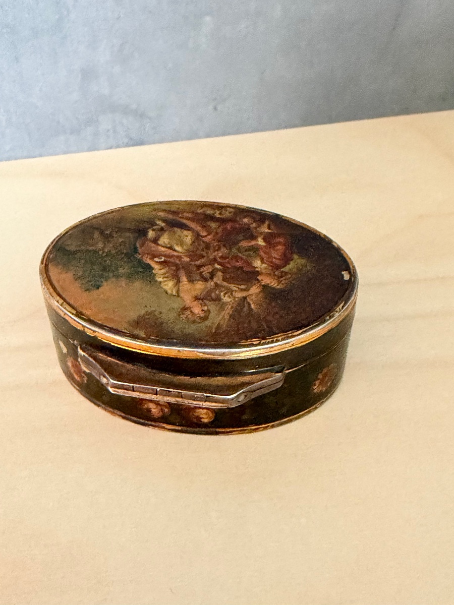 BOITE ARGENT ORNÉE D’UNE MINIATURE -photo-3