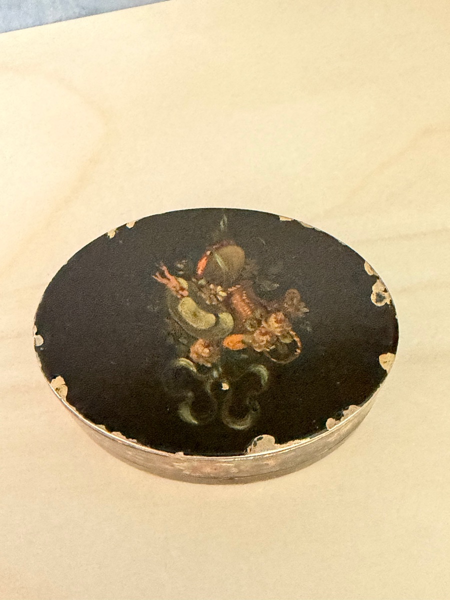 BOITE ARGENT ORNÉE D’UNE MINIATURE -photo-4