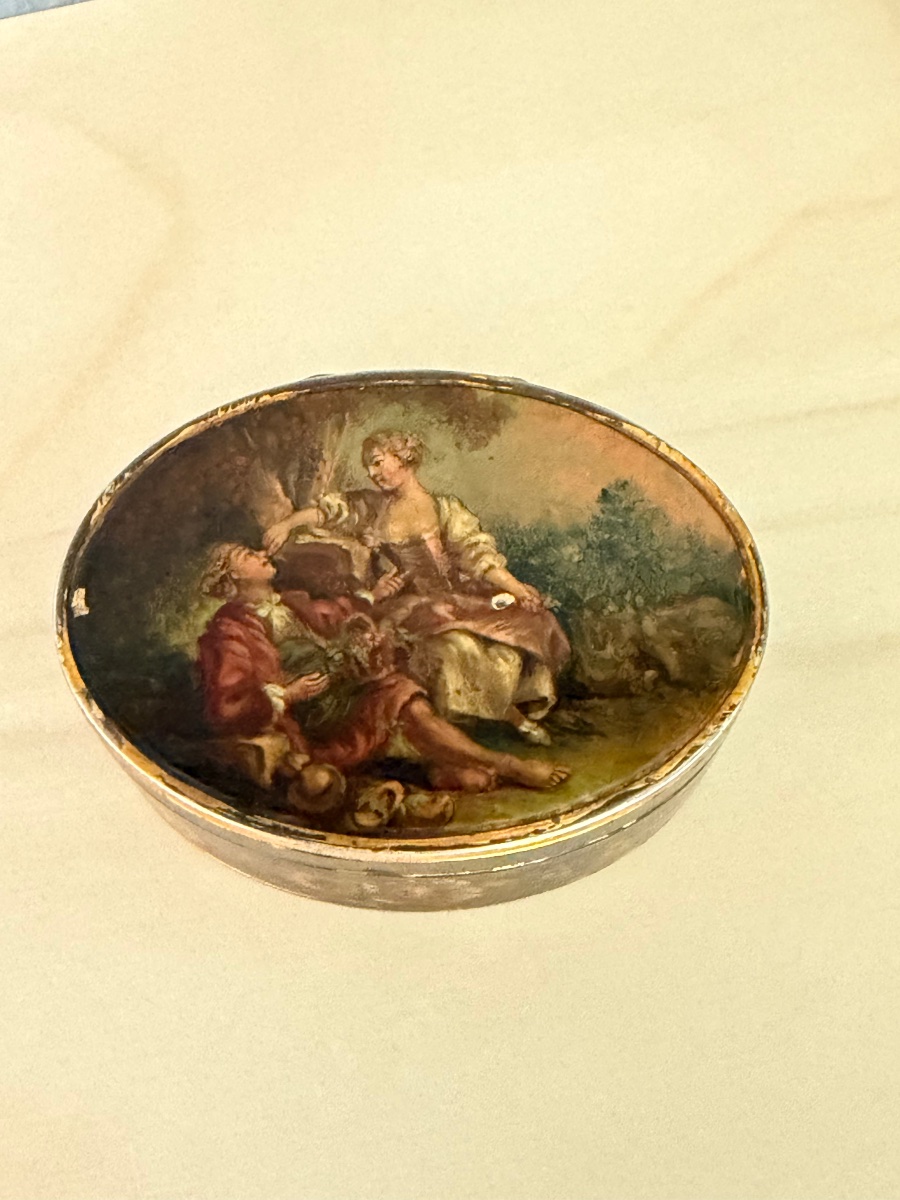 BOITE ARGENT ORNÉE D’UNE MINIATURE 