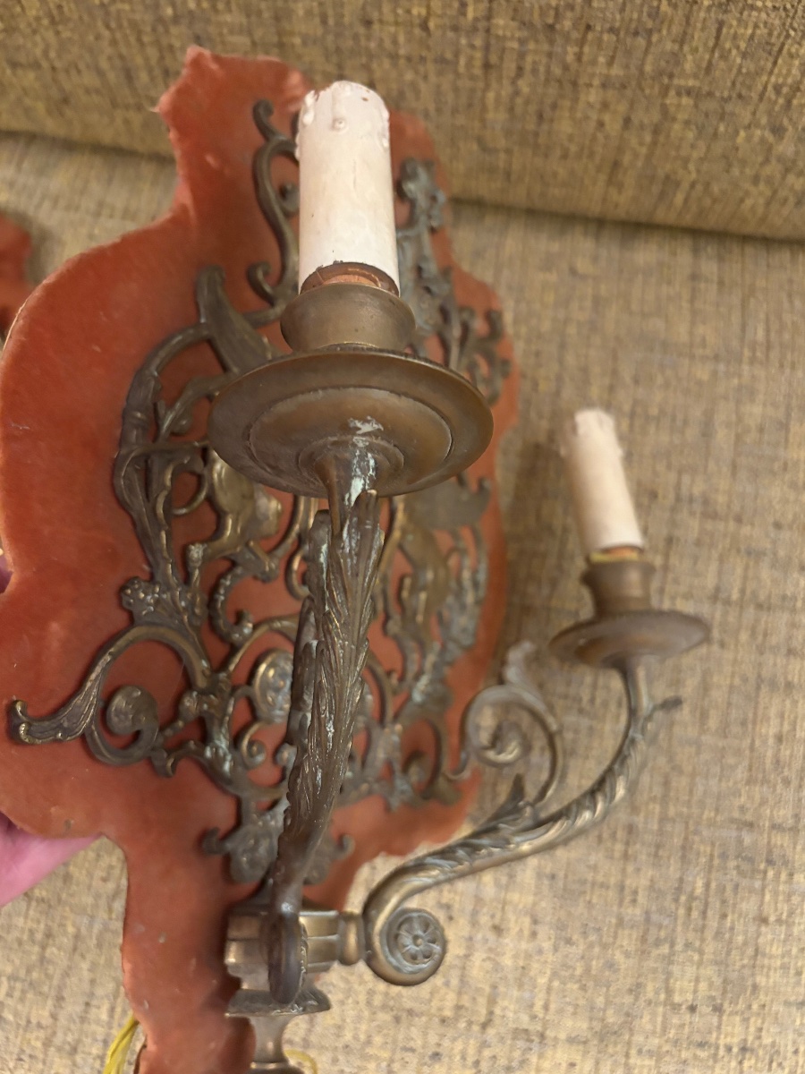Paire d applique en bronze  chimère -photo-2