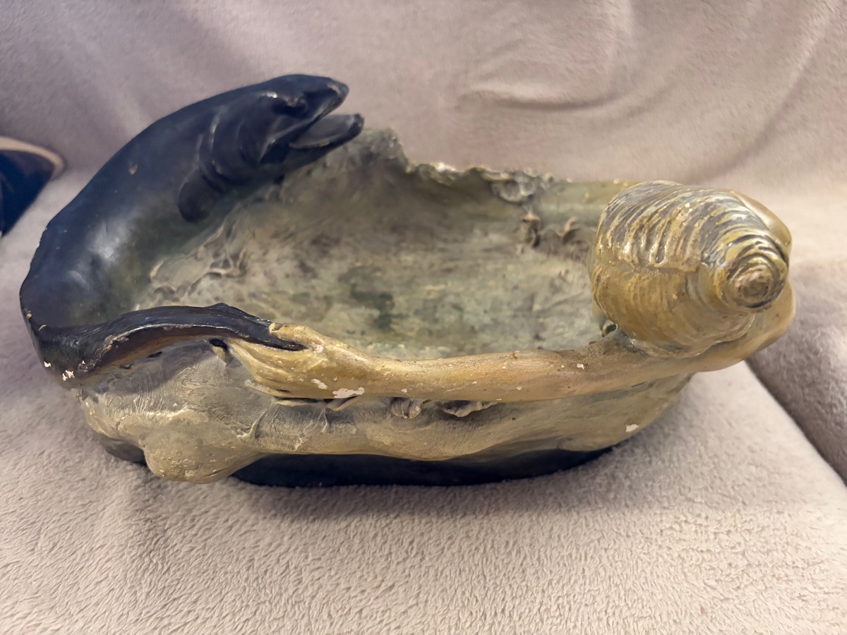 Art Nouveau / Austrian Jugendstil-style Dish, Featuring A Fish-woman,-photo-1