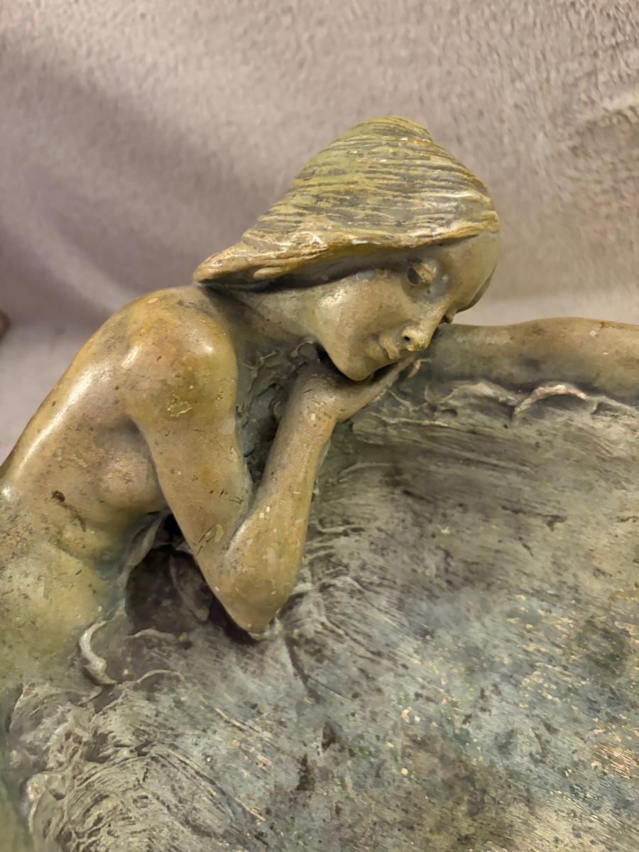 Art Nouveau / Austrian Jugendstil-style Dish, Featuring A Fish-woman,-photo-6