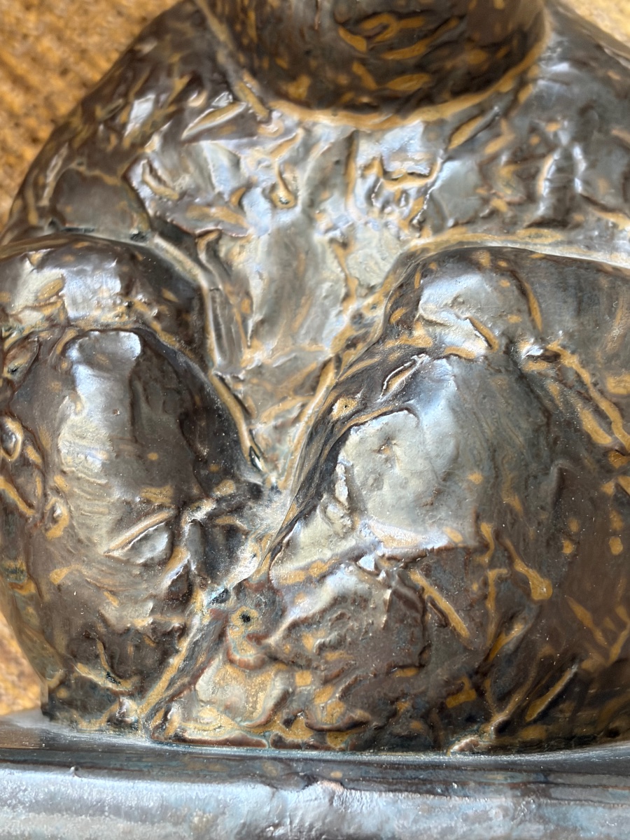Singe céramique bronze-photo-3