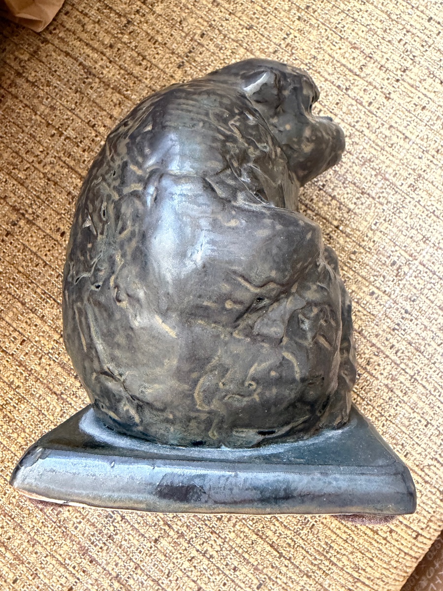 Singe céramique bronze-photo-1