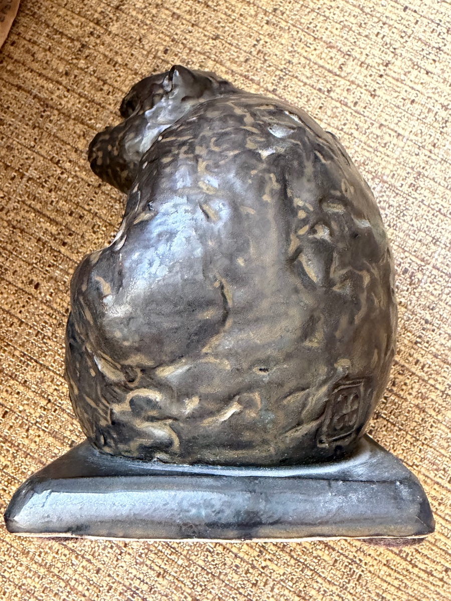 Singe céramique bronze-photo-4