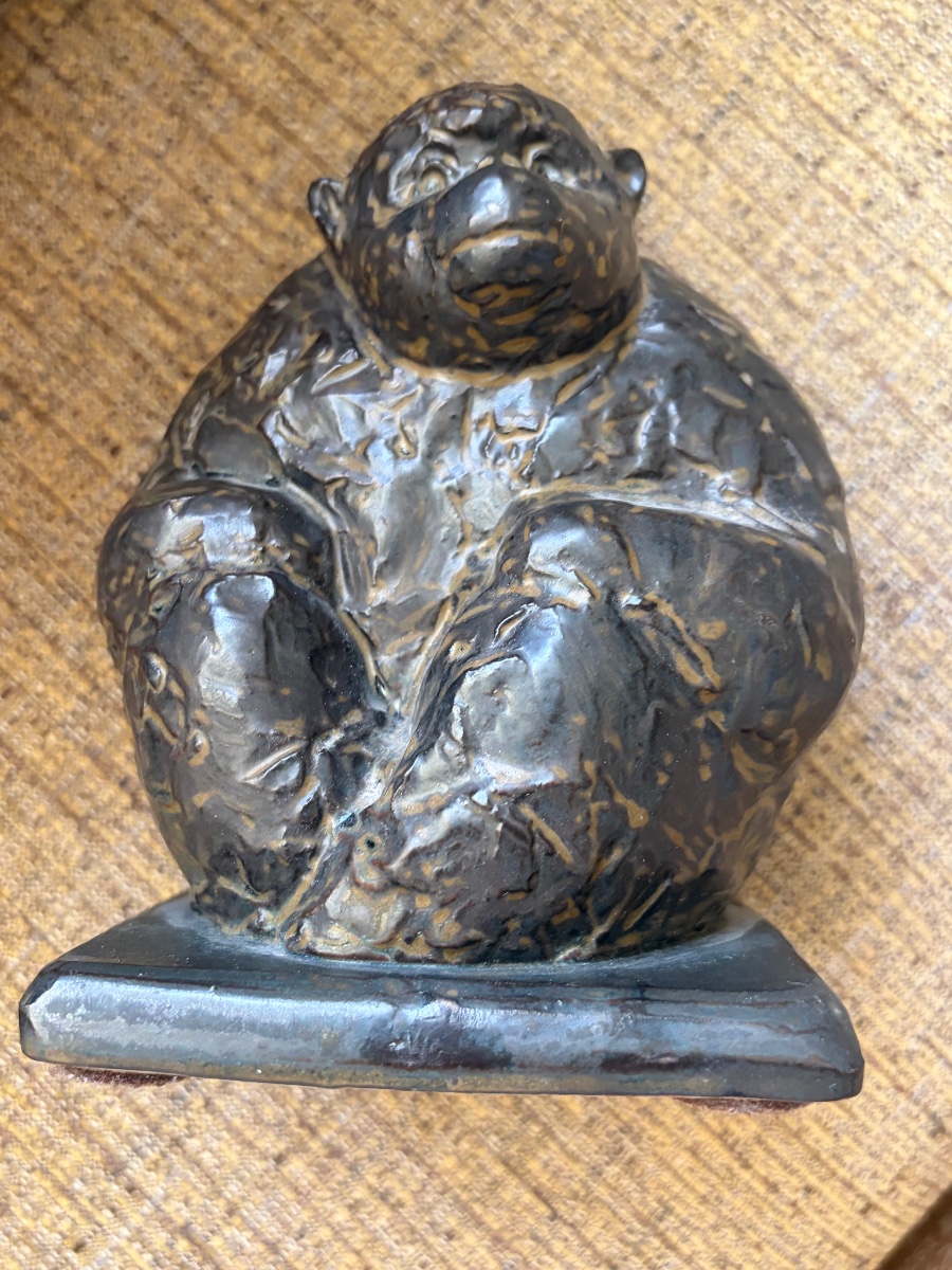 Singe céramique bronze