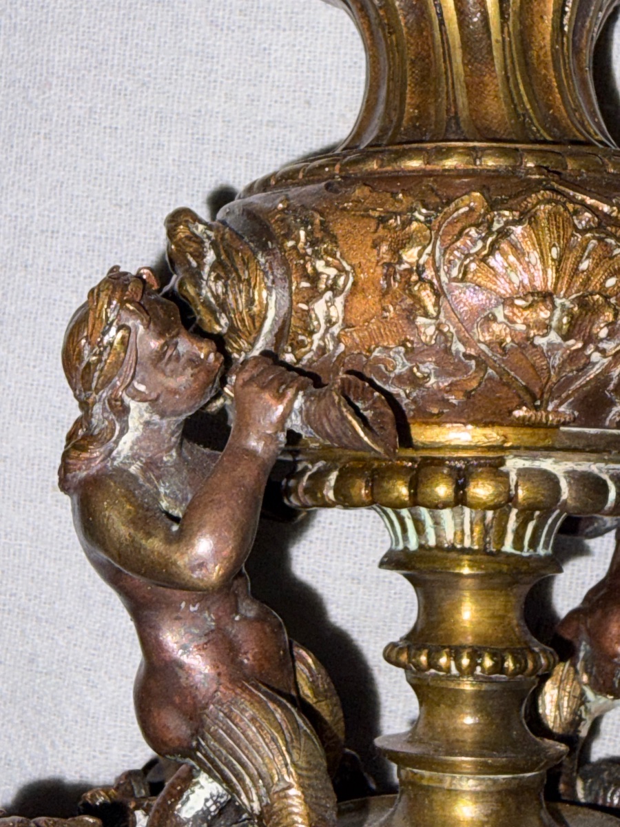 Bronze Vase With Underwater Scene Design -photo-3