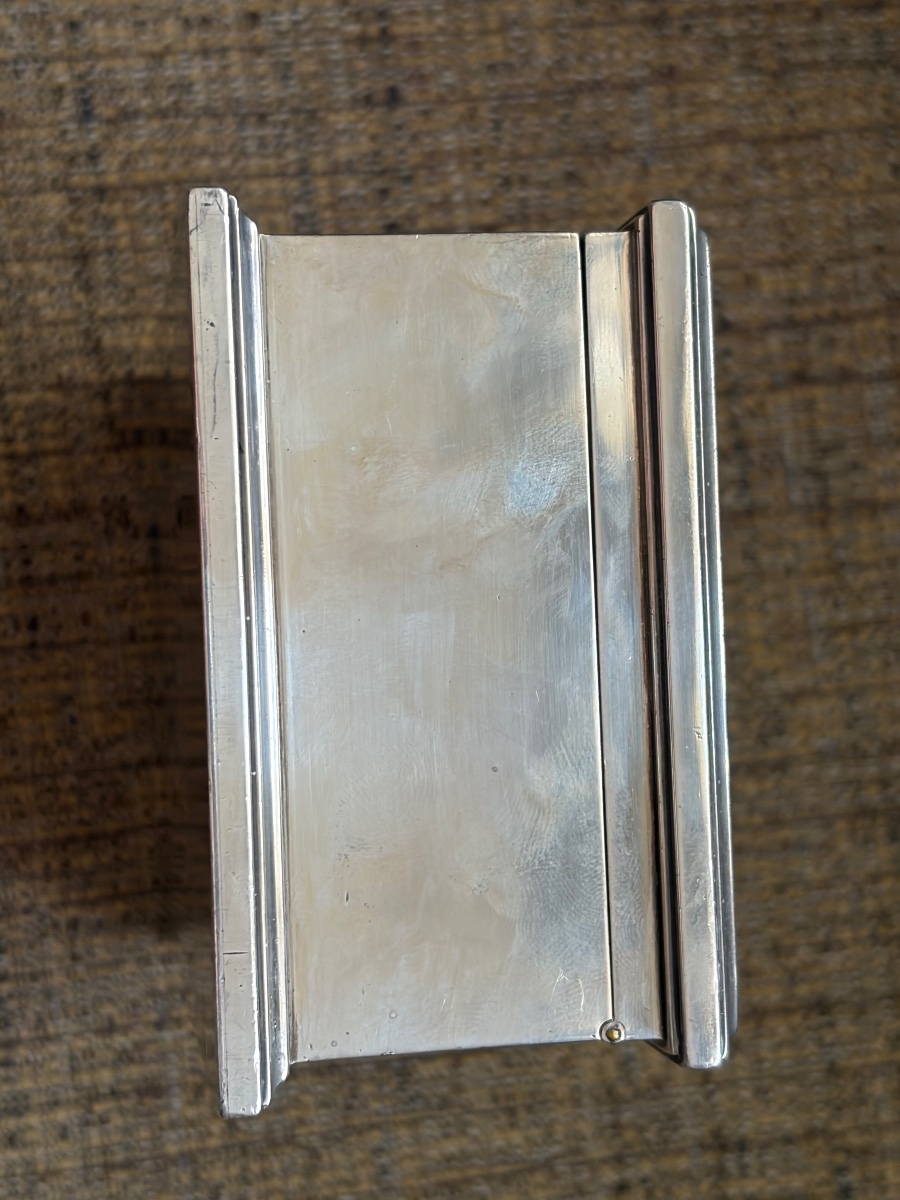 Large Solid Silver Box. Coat Of Arms-photo-4