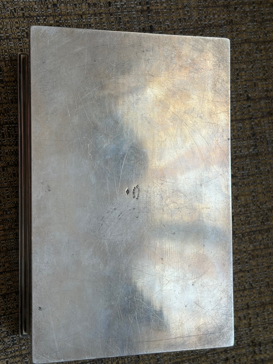 Large Solid Silver Box. Coat Of Arms-photo-1
