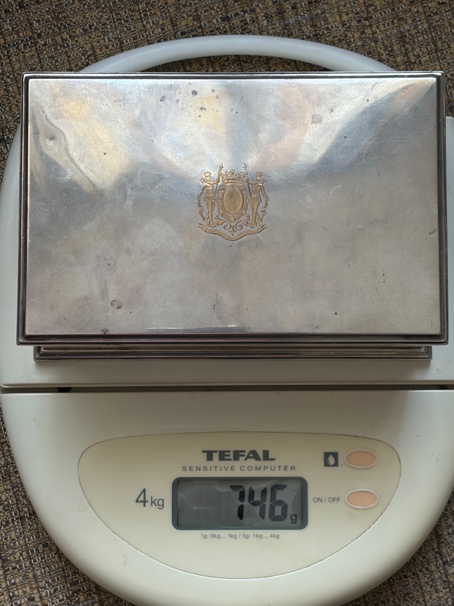 Large Solid Silver Box. Coat Of Arms-photo-6