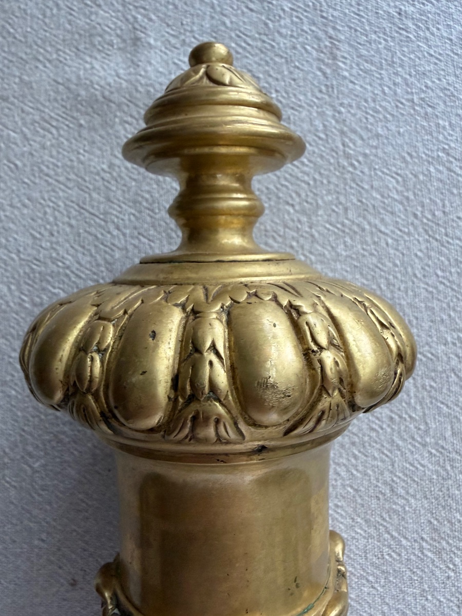 Large Gilded Bronze Staircase Finial - 19th Century-photo-4