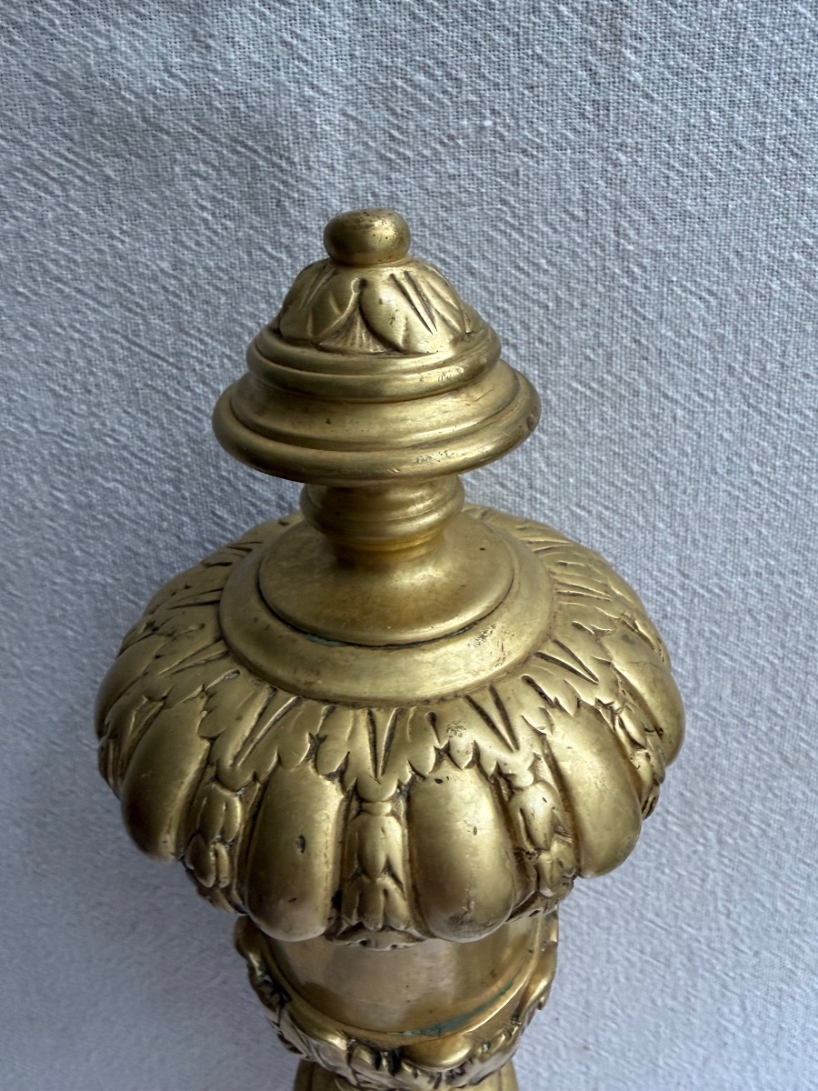 Large Gilded Bronze Staircase Finial - 19th Century-photo-1