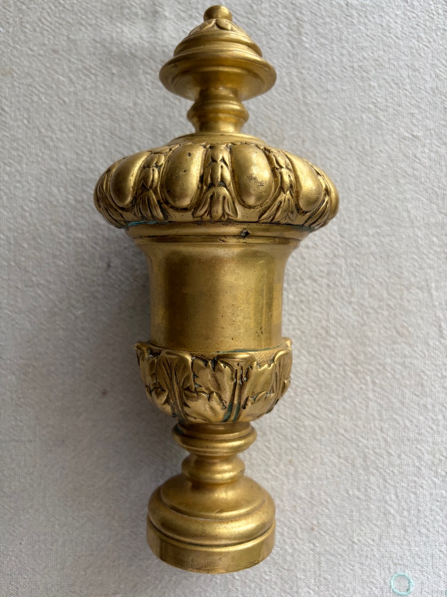 Large Gilded Bronze Staircase Finial - 19th Century