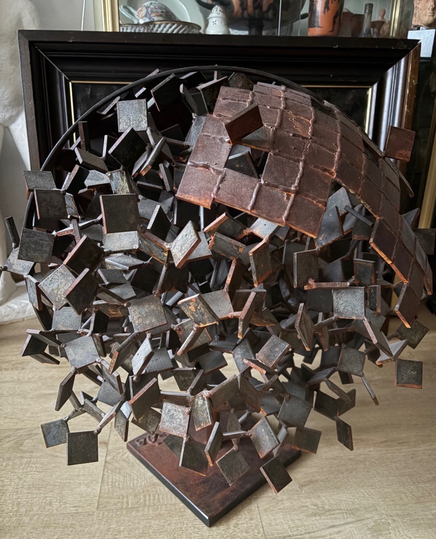 World Map Brutalist Sculpture. Signed Sab-photo-2