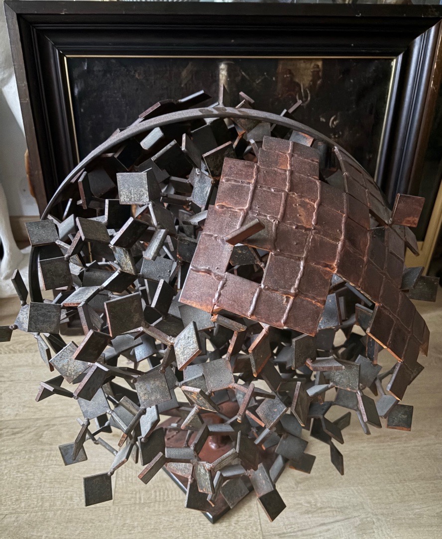 World Map Brutalist Sculpture. Signed Sab