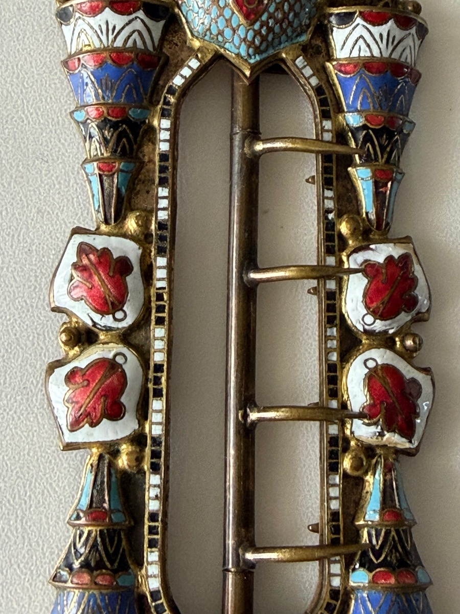 BOUCLE DE CEINTURE EN LAITON CLOISONNÉ-photo-3