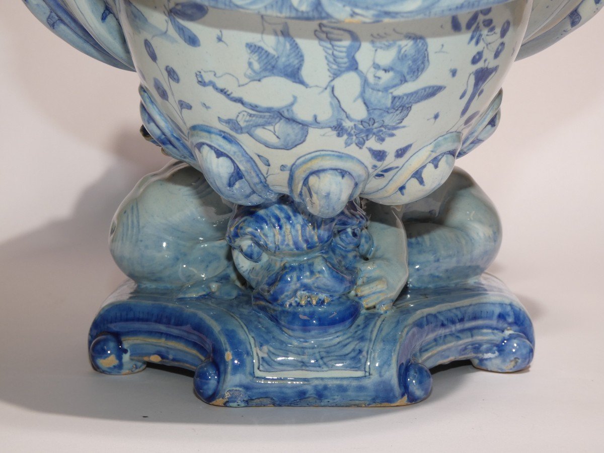 Large Especially In Italian Faience (savona) From The XIXth Century-photo-3