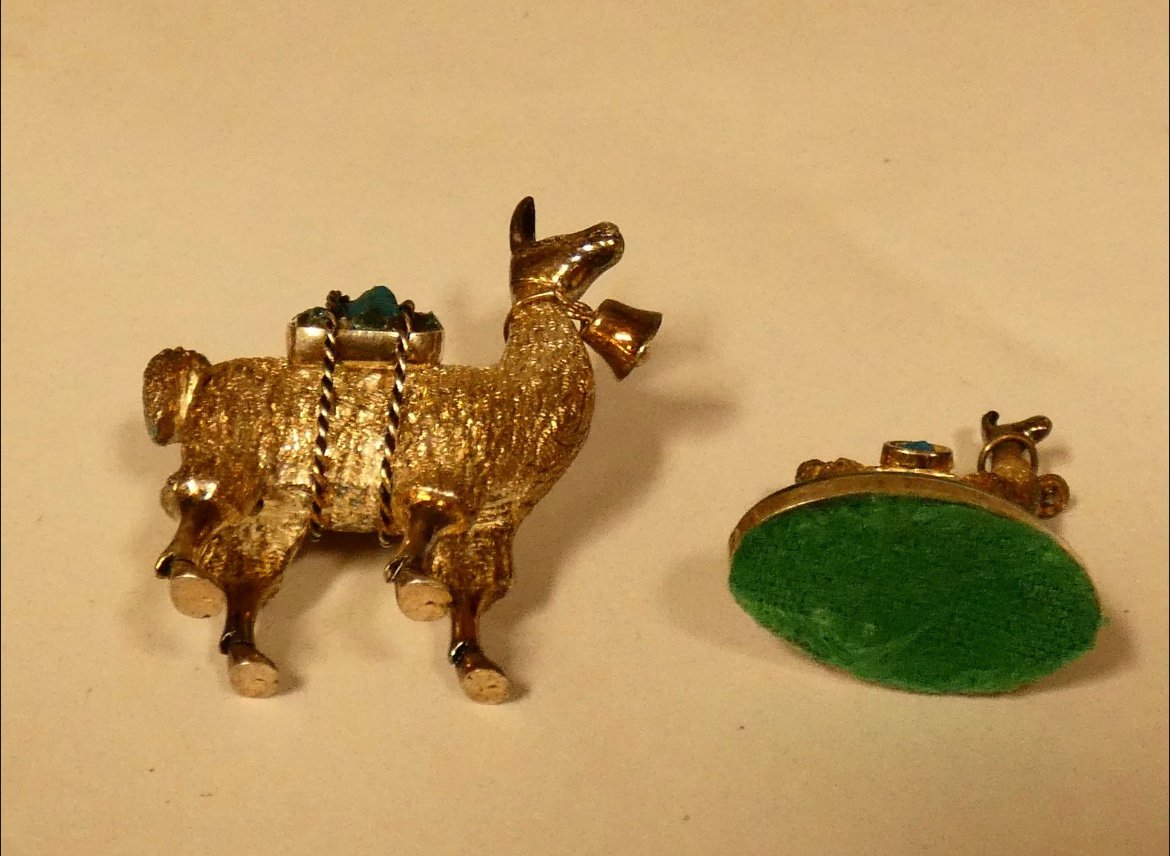 Amazing 2 Lamas In Silver And Stone-photo-2