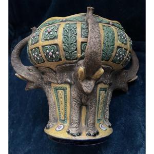 Amphora Vase With Elephants