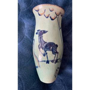 Vase. Gazelle Signed