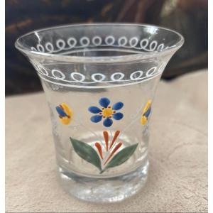 Norman Wedding Goblet In Enameled Glass, Early 19th Century