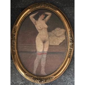 Huile sur papier.    Prostituee 