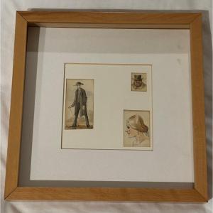 Cadre avec trois miniatures 