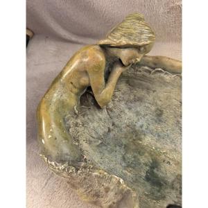 Art Nouveau / Austrian Jugendstil-style Dish, Featuring A Fish-woman,