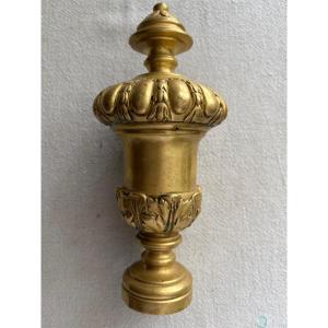 Grand épi de faîtage d'escalier en bronze doré - 19e siècle