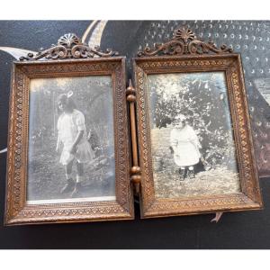 Porte photo double en bronze