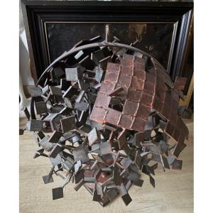 World Map Brutalist Sculpture. Signed Sab